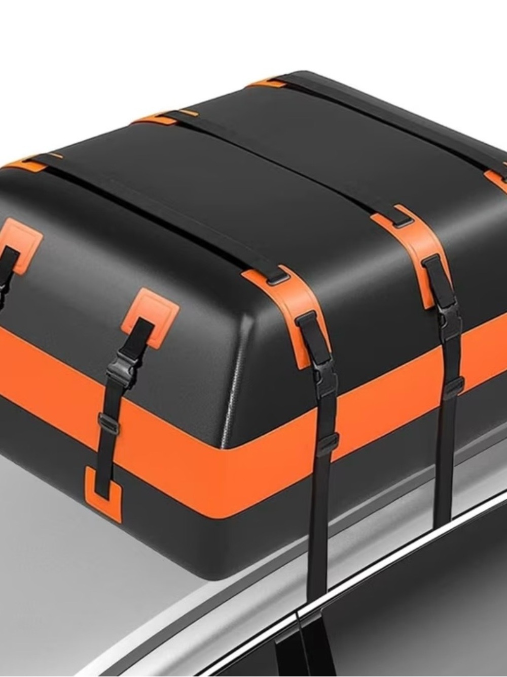 Black and Orange Hard-Shell Rooftop Cargo Carrier